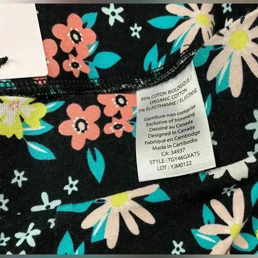 Tag, Floral Print Flared Mini Skirt, Large, Black 🌸 - Picture 5 of 11